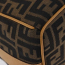 FENDI Zucca Canvas Vanity Hand Bag Black Brown Auth 206127V-17