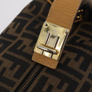 FENDI Zucca Canvas Vanity Hand Bag Black Brown Auth 206127V-20
