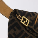 FENDI Zucca Canvas Vanity Hand Bag Black Brown Auth 206127V-22