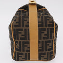 FENDI Zucca Canvas Vanity Hand Bag Black Brown Auth 206127V-3