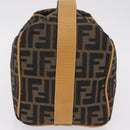 FENDI Zucca Canvas Vanity Hand Bag Black Brown Auth 206127V-5