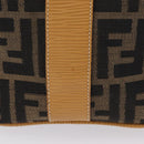 FENDI Zucca Canvas Vanity Hand Bag Black Brown Auth 206127V-6