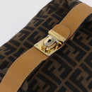 FENDI Zucca Canvas Vanity Hand Bag Black Brown Auth 206127V-9
