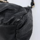 GUCCI GG Canvas Guccissima Abbey Bag Leather Black Gold 190525 Auth 206128V-10