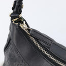 GUCCI GG Canvas Guccissima Abbey Bag Leather Black Gold 190525 Auth 206128V-15