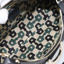 GUCCI GG Canvas Guccissima Abbey Bag Leather Black Gold 190525 Auth 206128V-17