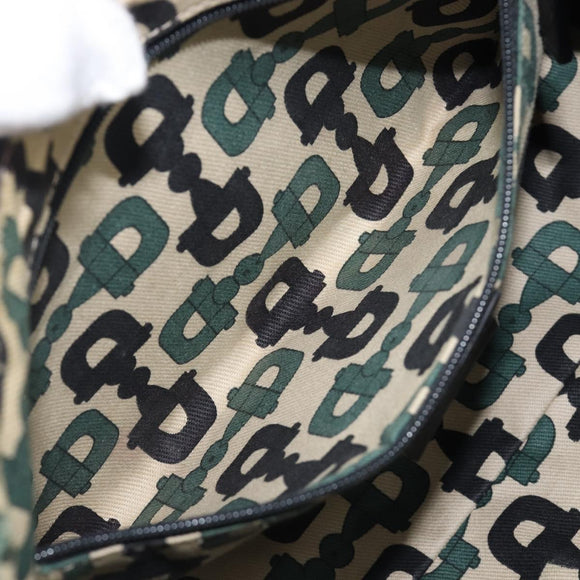 GUCCI GG Canvas Guccissima Abbey Bag Leather Black Gold 190525 Auth 206128V
