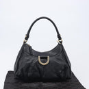 GUCCI GG Canvas Guccissima Abbey Bag Leather Black Gold 190525 Auth 206128V-24