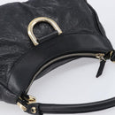 GUCCI GG Canvas Guccissima Abbey Bag Leather Black Gold 190525 Auth 206128V-6