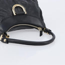 GUCCI GG Canvas Guccissima Abbey Bag Leather Black Gold 190525 Auth 206128V-7