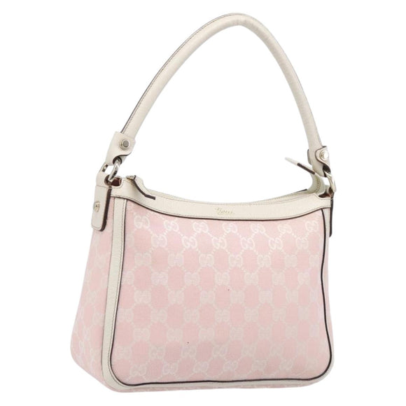GUCCI GG Canvas Abbey Shoulder Bag Pink Gold 146244 Auth 206129V