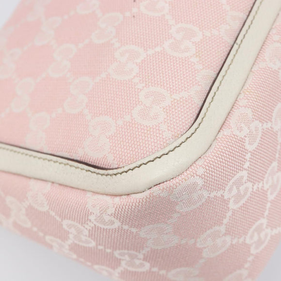 GUCCI GG Canvas Abbey Shoulder Bag Pink Gold 146244 Auth 206129V