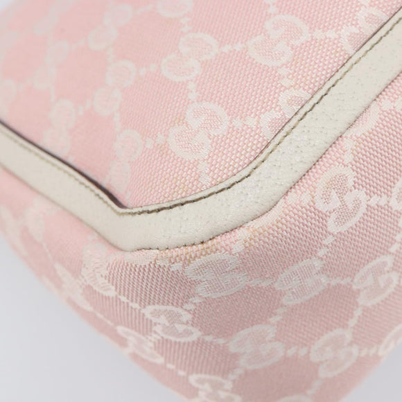 GUCCI GG Canvas Abbey Shoulder Bag Pink Gold 146244 Auth 206129V