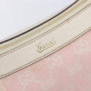GUCCI GG Canvas Abbey Shoulder Bag Pink Gold 146244 Auth 206129V-17