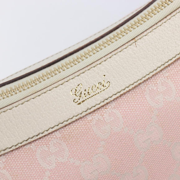 GUCCI GG Canvas Abbey Shoulder Bag Pink Gold 146244 Auth 206129V