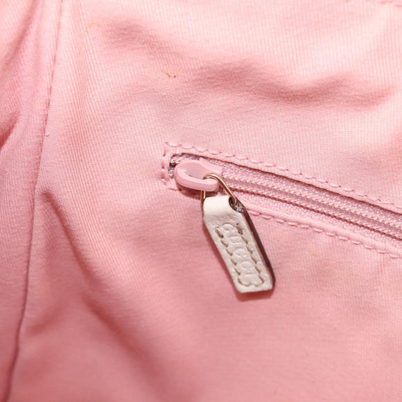 GUCCI GG Canvas Abbey Shoulder Bag Pink Gold 146244 Auth 206129V