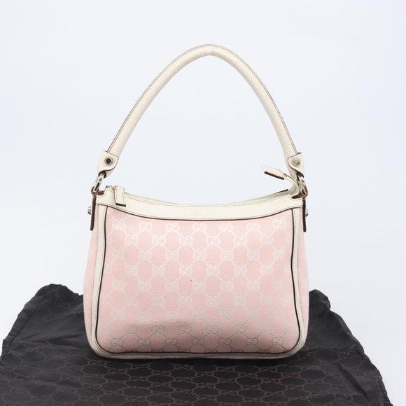 GUCCI GG Canvas Abbey Shoulder Bag Pink Gold 146244 Auth 206129V