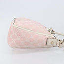 GUCCI GG Canvas Abbey Shoulder Bag Pink Gold 146244 Auth 206129V-4