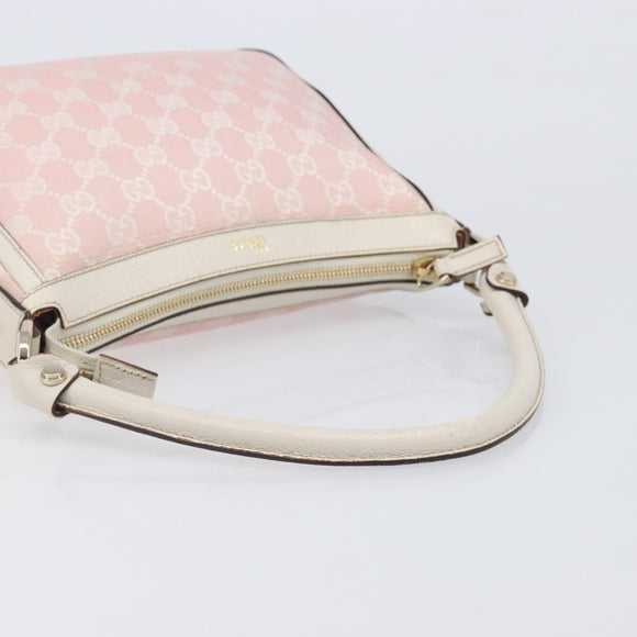 GUCCI GG Canvas Abbey Shoulder Bag Pink Gold 146244 Auth 206129V