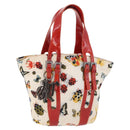 VERSACE Hand Bag Canvas Multicolor Silver Auth 206132-1