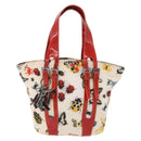 VERSACE Hand Bag Canvas Multicolor Silver Auth 206132-13