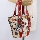 VERSACE Hand Bag Canvas Multicolor Silver Auth 206132-20