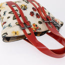 VERSACE Hand Bag Canvas Multicolor Silver Auth 206132-6