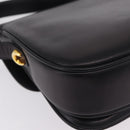GUCCI Shoulder Bag Leather Black Gold Auth 206133-16