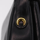GUCCI Shoulder Bag Leather Black Gold Auth 206133-18