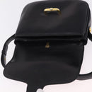 GUCCI Shoulder Bag Leather Black Gold Auth 206133-11