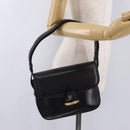 GUCCI Shoulder Bag Leather Black Gold Auth 206133-28