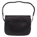 GUCCI Shoulder Bag Leather Black Gold Auth 206133-2