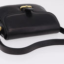 GUCCI Shoulder Bag Leather Black Gold Auth 206133-6