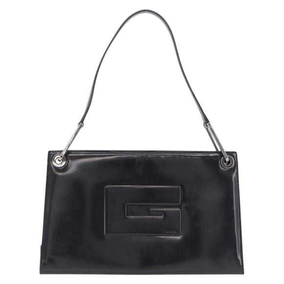 GUCCI Shoulder Bag Patent leather Brown Silver 001 3034 1705 Auth 206134