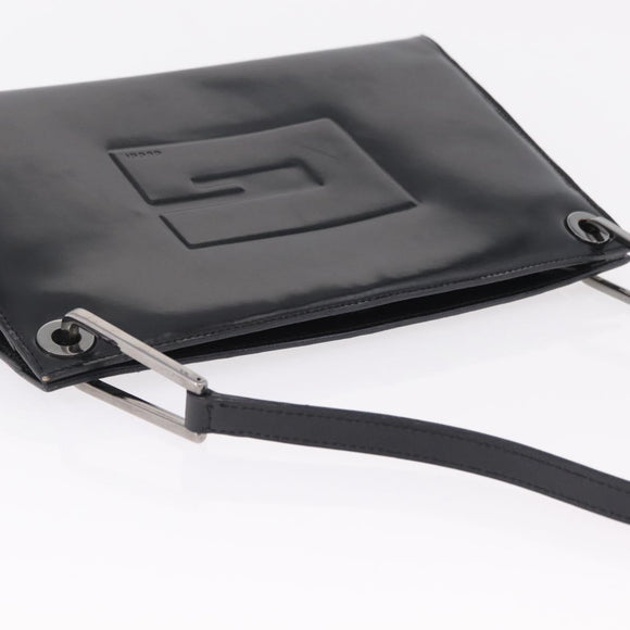 GUCCI Shoulder Bag Patent leather Brown Silver 001 3034 1705 Auth 206134