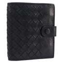 BOTTEGA VENETA INTRECCIATO Compact Wallet Leather Black Auth 206144A-1