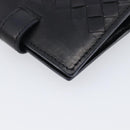 BOTTEGA VENETA INTRECCIATO Compact Wallet Leather Black Auth 206144A-16