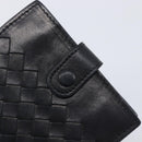 BOTTEGA VENETA INTRECCIATO Compact Wallet Leather Black Auth 206144A-17