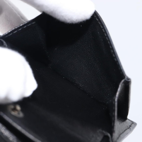 BOTTEGA VENETA INTRECCIATO Compact Wallet Leather Black Auth 206144A