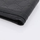 GUCCI GG Canvas Guccissima Compact Wallet Leather Black 233102 Auth 206146A-10