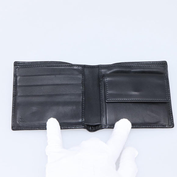 GUCCI GG Canvas Guccissima Compact Wallet Leather Black 233102 Auth 206146A