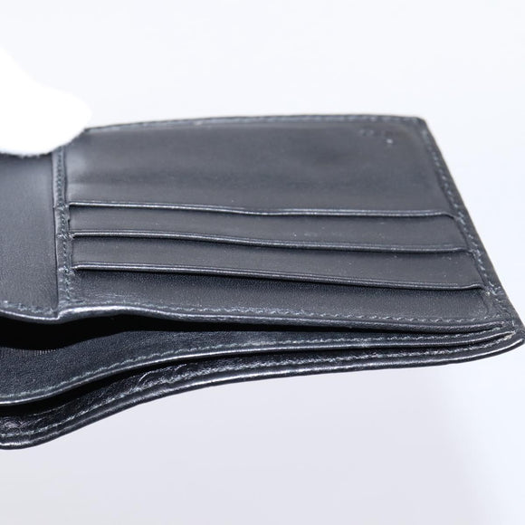 GUCCI GG Canvas Guccissima Compact Wallet Leather Black 233102 Auth 206146A