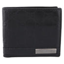 GUCCI GG Canvas Guccissima Compact Wallet Leather Black 233102 Auth 206146A-2