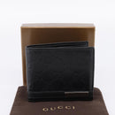 GUCCI GG Canvas Guccissima Compact Wallet Leather Black 233102 Auth 206146A-22