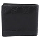 GUCCI GG Canvas Guccissima Compact Wallet Leather Black 233102 Auth 206146A-3