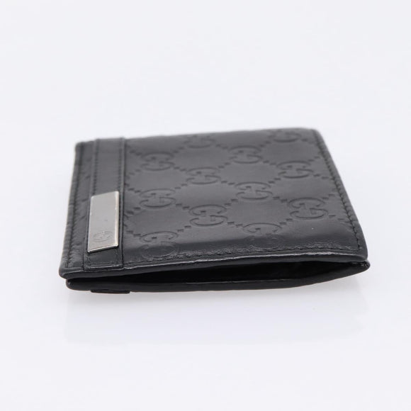 GUCCI GG Canvas Guccissima Compact Wallet Leather Black 233102 Auth 206146A
