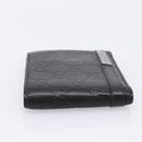 GUCCI GG Canvas Guccissima Compact Wallet Leather Black 233102 Auth 206146A-5