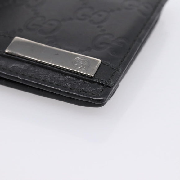GUCCI GG Canvas Guccissima Compact Wallet Leather Black 233102 Auth 206146A