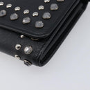 PRADA Shoulder Wallet Safiano leather Black Silver Auth 206147V-16