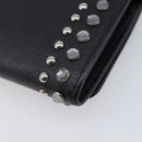PRADA Shoulder Wallet Safiano leather Black Silver Auth 206147V-18